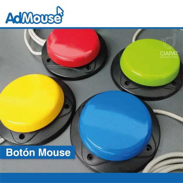 Se ven en la imagen 4 dispositivos botón mouse. Todos de colores diferentes, se ve también que se conectan por cable al pc.