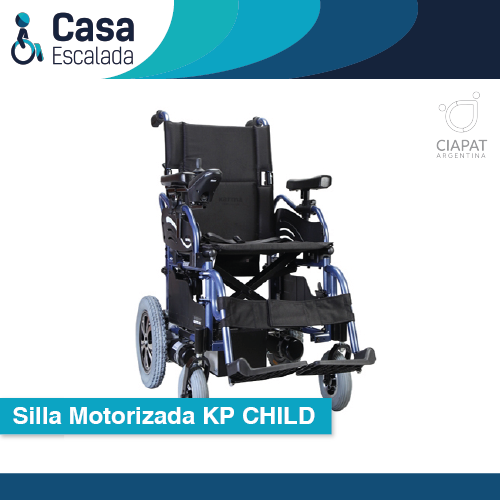 En la imagen se muestra una silla de ruedas motorizada para niños.