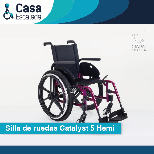 En la imagen se muestra la silla de ruedas modelo Catalyst 5 Hemi.