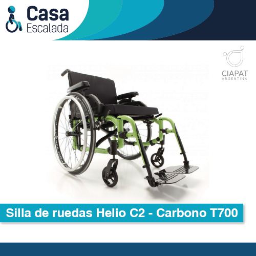 En la imagen se muestra la silla de ruedas Helio C2 Carbono T700.
