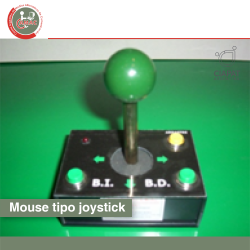 En imagen vemos una base producto conformado por una base cuadrada con botones, más una palanca que funciona como joystick para poder manipular dispositivos digitales.
