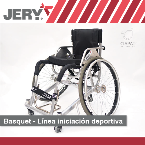 En la imagen se muestra una silla de ruedas, con las características necesarias para incoar en la actividad deportiva del básquet.