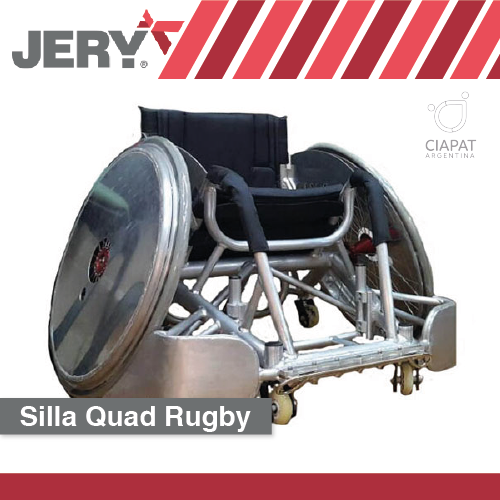 En la imagen se muestra una silla de ruedas con las características necesarias para jugar rugby.