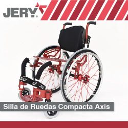 En la imagen se muestra una silla de rueda compacta modelo Axis.