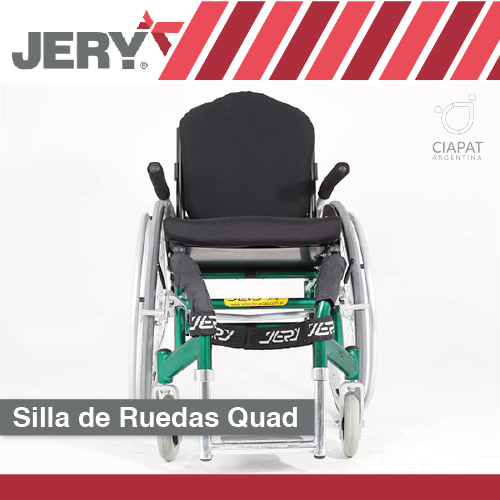 En la imagen se muestra una silla de ruedas quad.