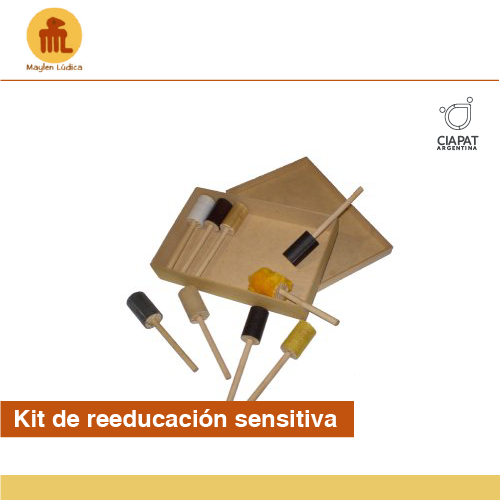 En la imagen se ve el kit de madera, que tiene una caja con distintas piezas para practicar destrezas.