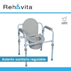 En la imagen se muestra un asiento sanitario regulable en altura.