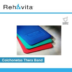En la imagen se muestran las colchonetas thera band, de distintos colores.