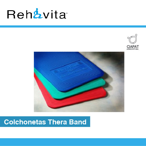 En la imagen se muestran las colchonetas thera band, de distintos colores.