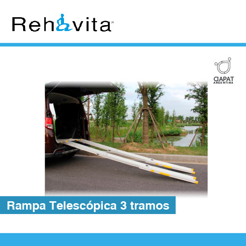En la imagen se muestra una rampa telescopica en 3 tramos.