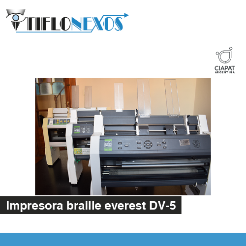 En la imagen se muestran tres impresoras braille everest dv 5.