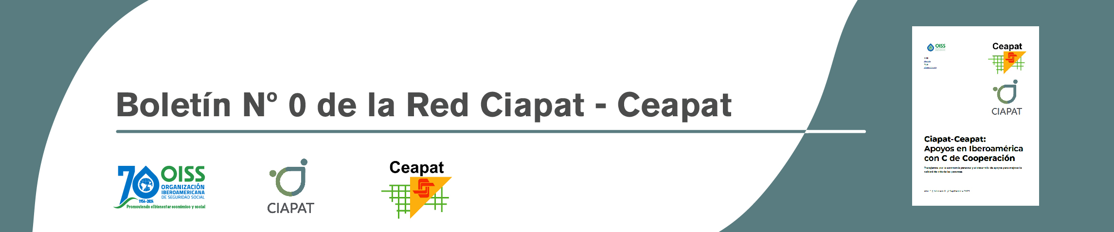 En la imagen se ve la portada del número cero del boletín de la Red Ciapat - Ceapat junto a los logos de OISS, Ciapat y Ceapat.
