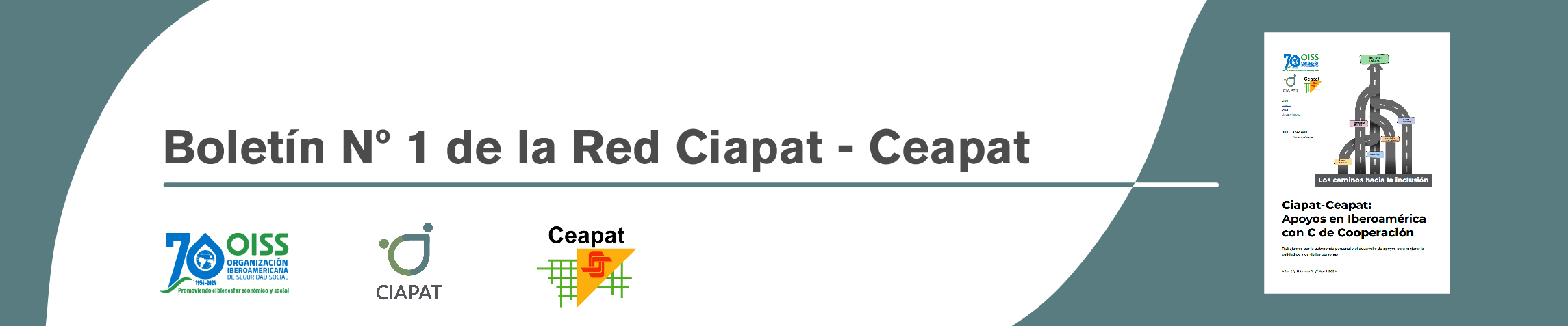 Se muestra la portada de l Número 1 del boletín de la Red Ciapat-Ceapat y los logos de OISS, Ciapat y Ceapat.