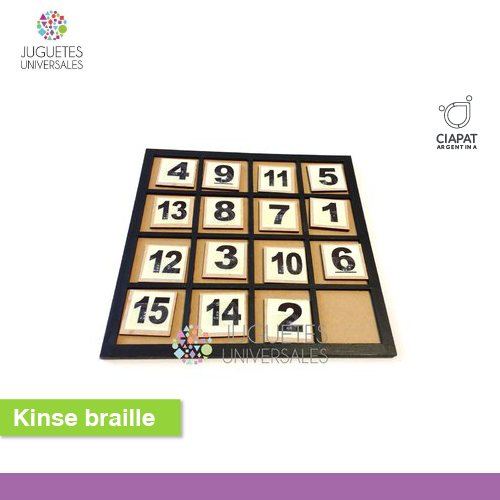En la imagen se muestra el producto con piezas de números y en braille.