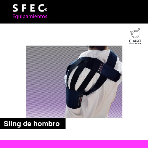 En la imagen se muestra un sling de hombro colocado en una persona de espaldas.